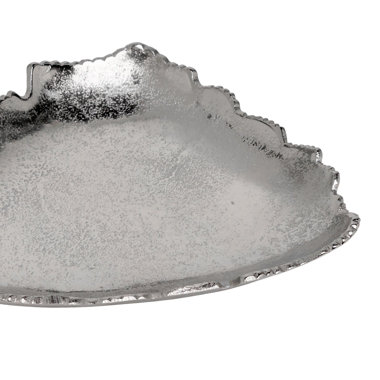 Silver Torn Edge Triangular Serving Bowl