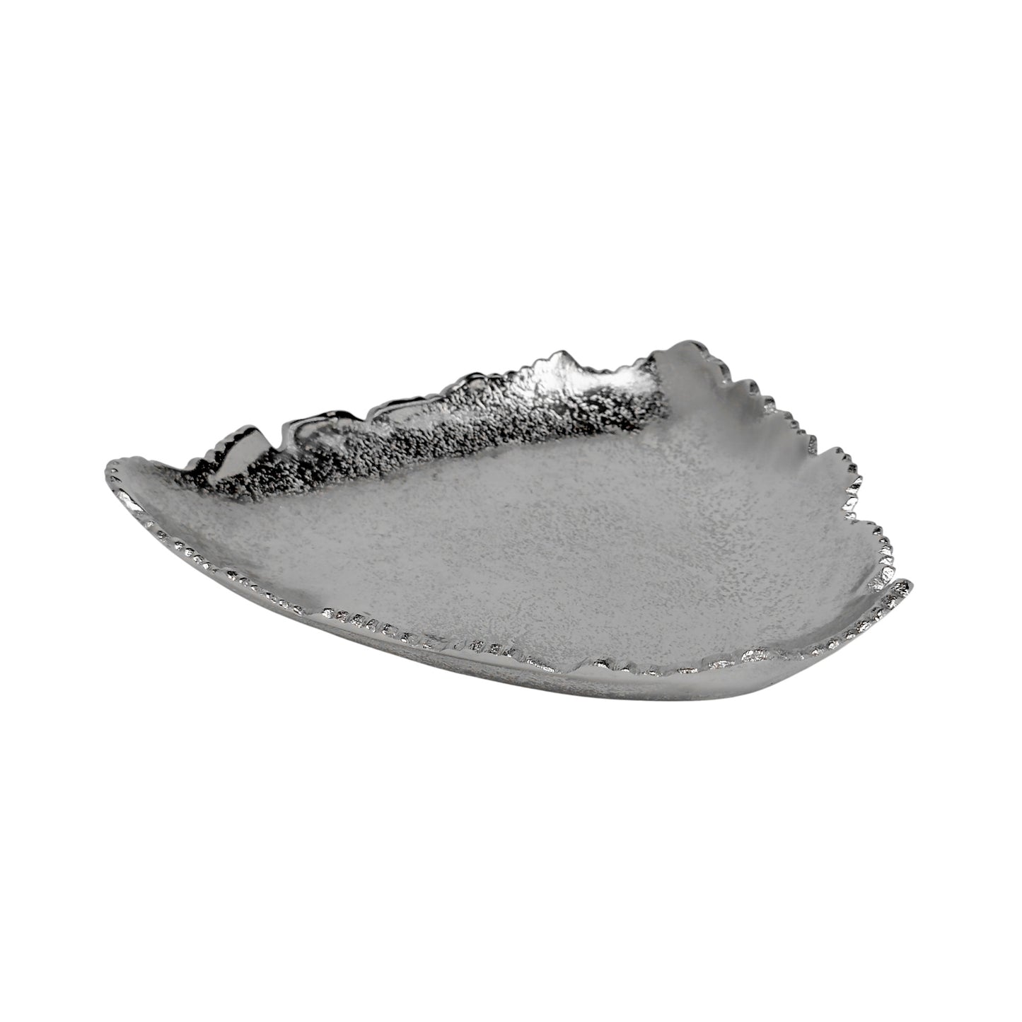 Silver Torn Edge Triangular Serving Bowl