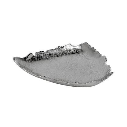 Silver Torn Edge Triangular Serving Bowl