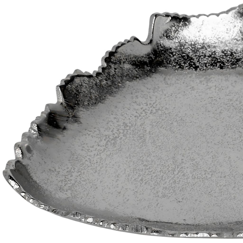 Silver Torn Edge Triangular Serving Bowl