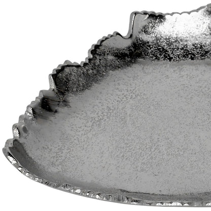 Silver Torn Edge Triangular Serving Bowl