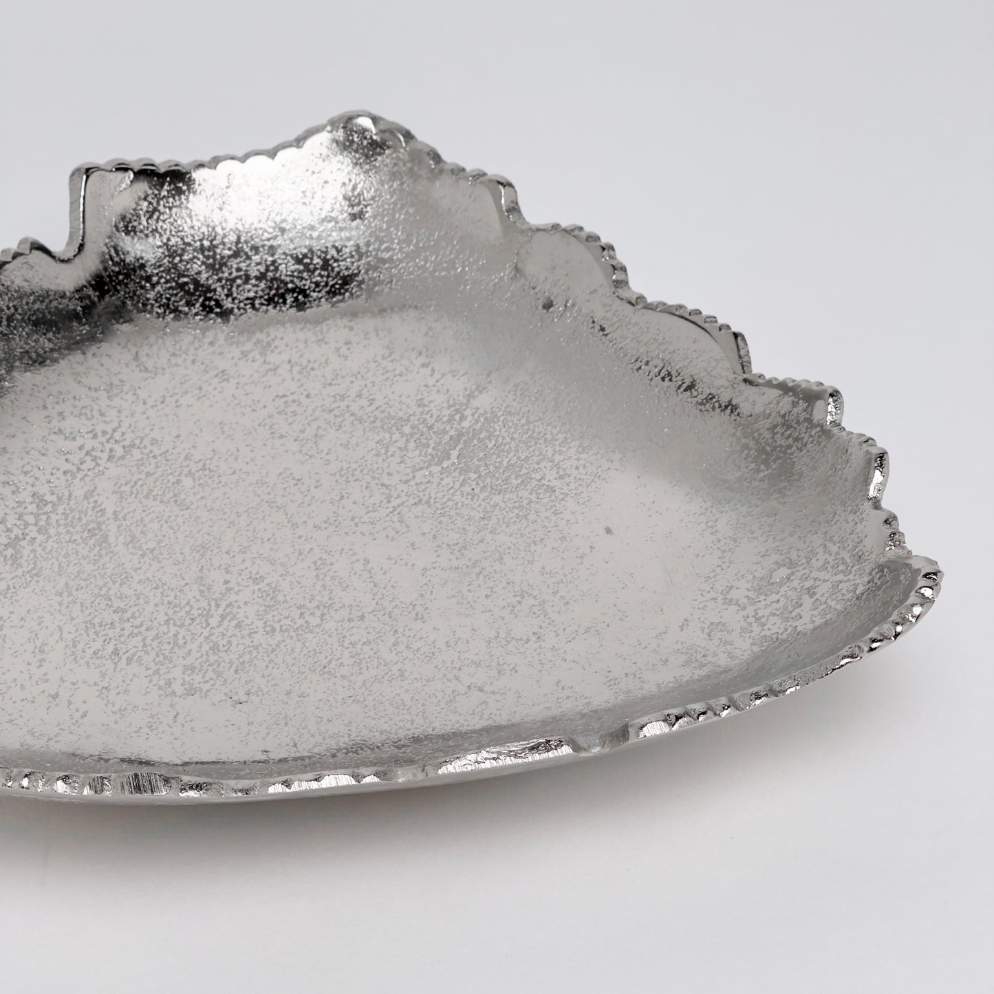 Silver Torn Edge Triangular Serving Bowl