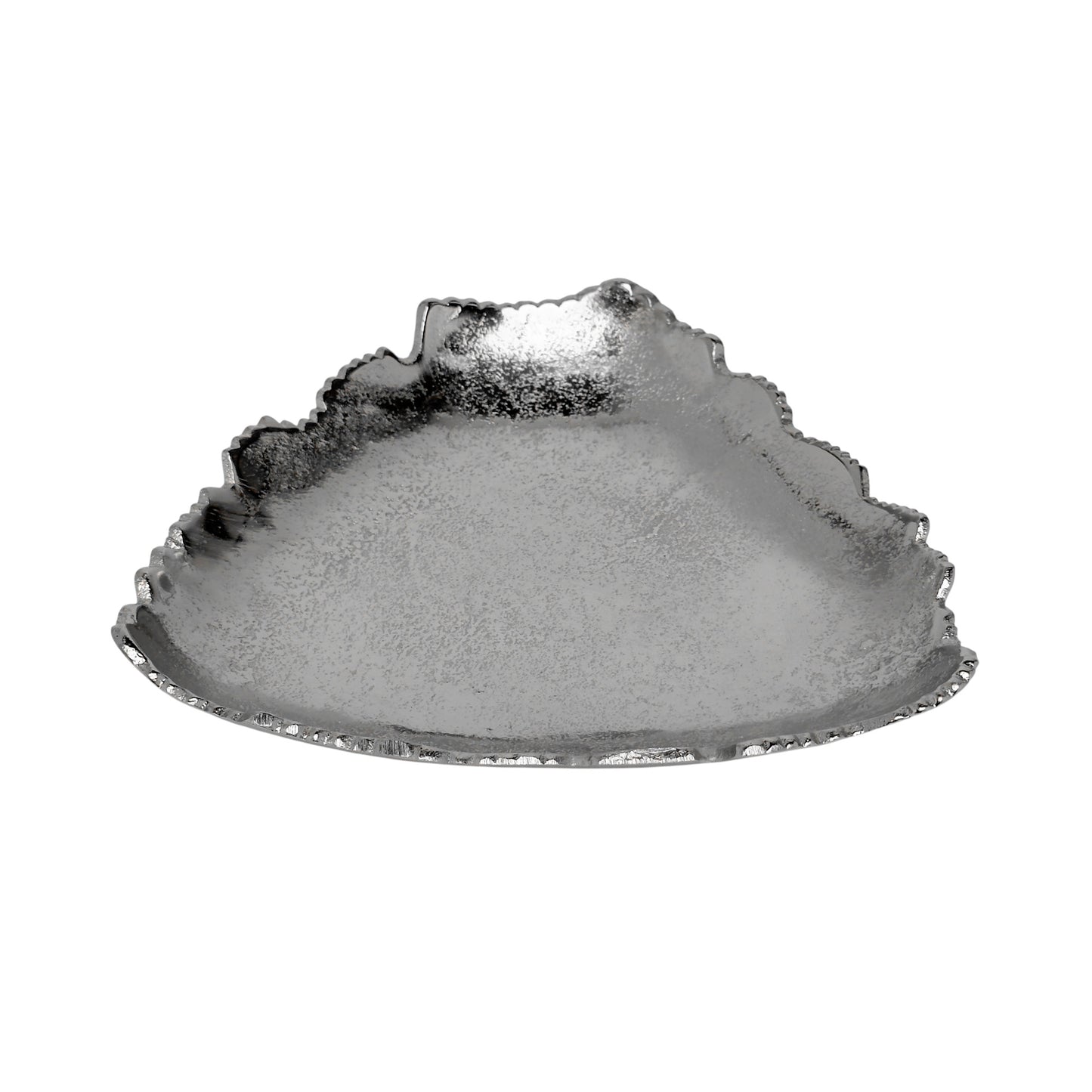 Silver Torn Edge Triangular Serving Bowl
