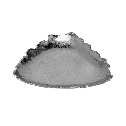 Silver Torn Edge Triangular Serving Bowl
