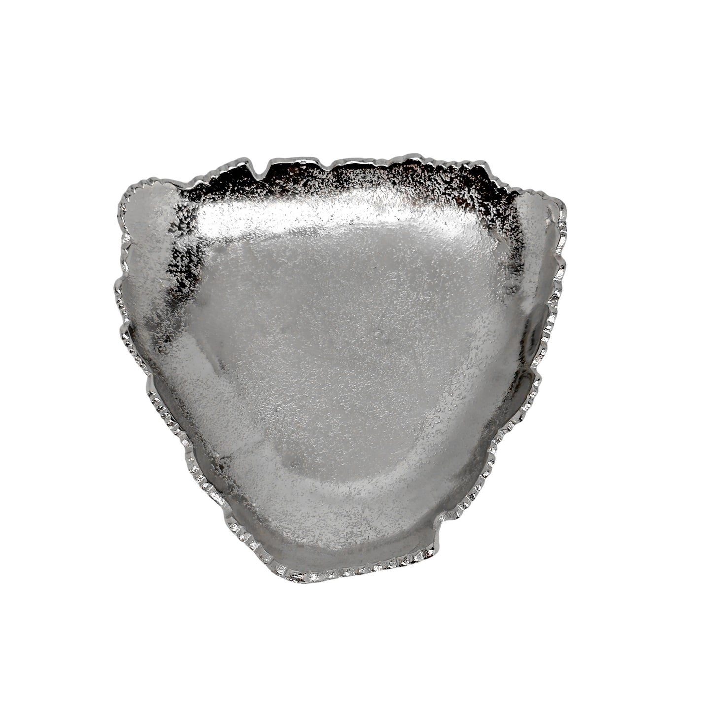 Silver Torn Edge Triangular Serving Bowl