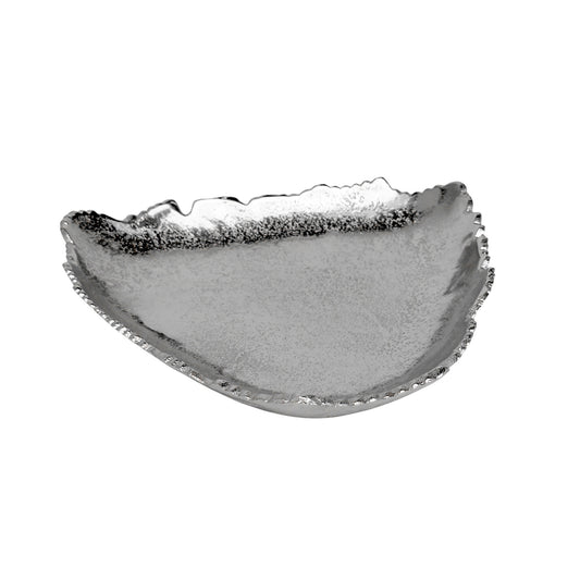 Silver Torn Edge Triangular Serving Bowl