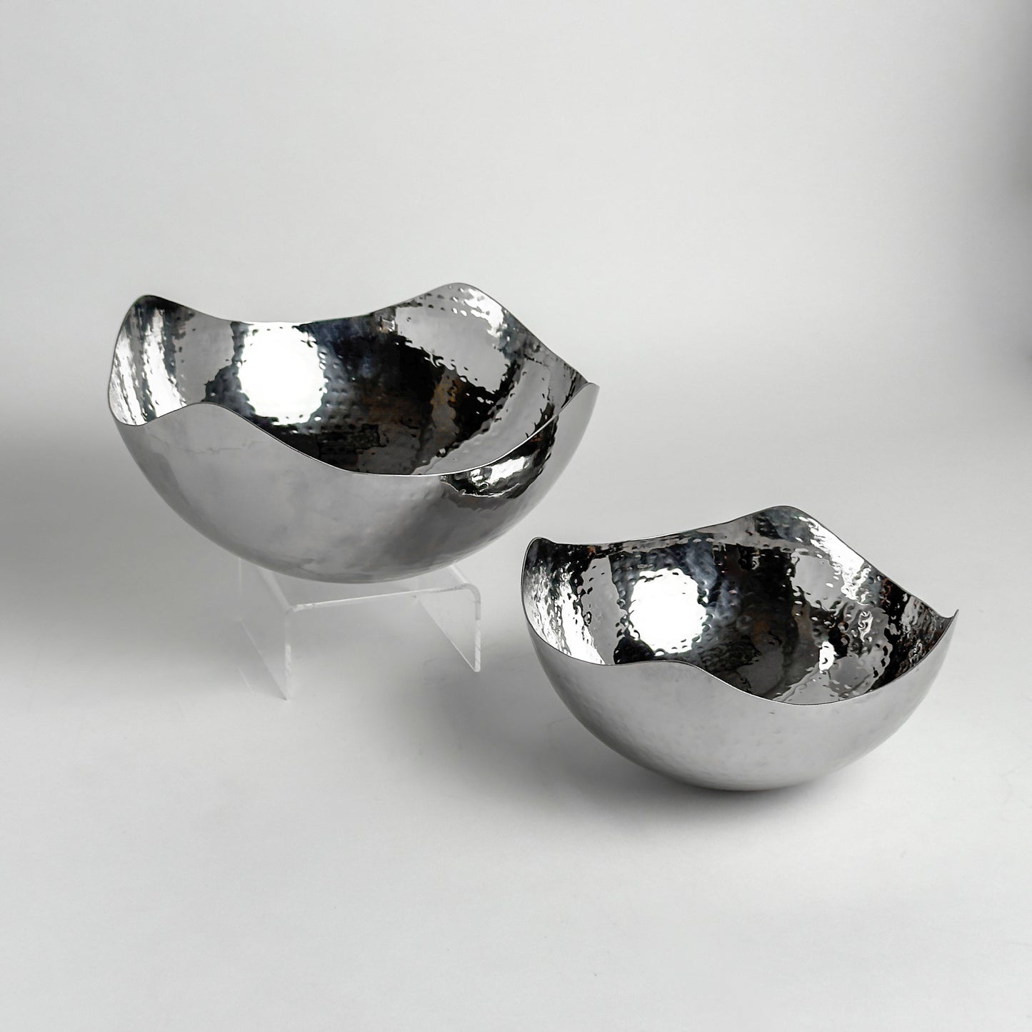 Silver Wavy Edge Organic Shaped Candy or Nut Bowl