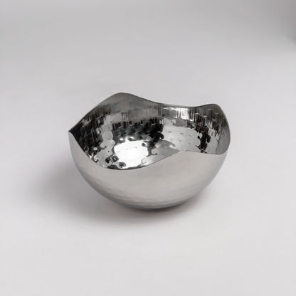 Silver Wavy Edge Organic Shaped Candy or Nut Bowl