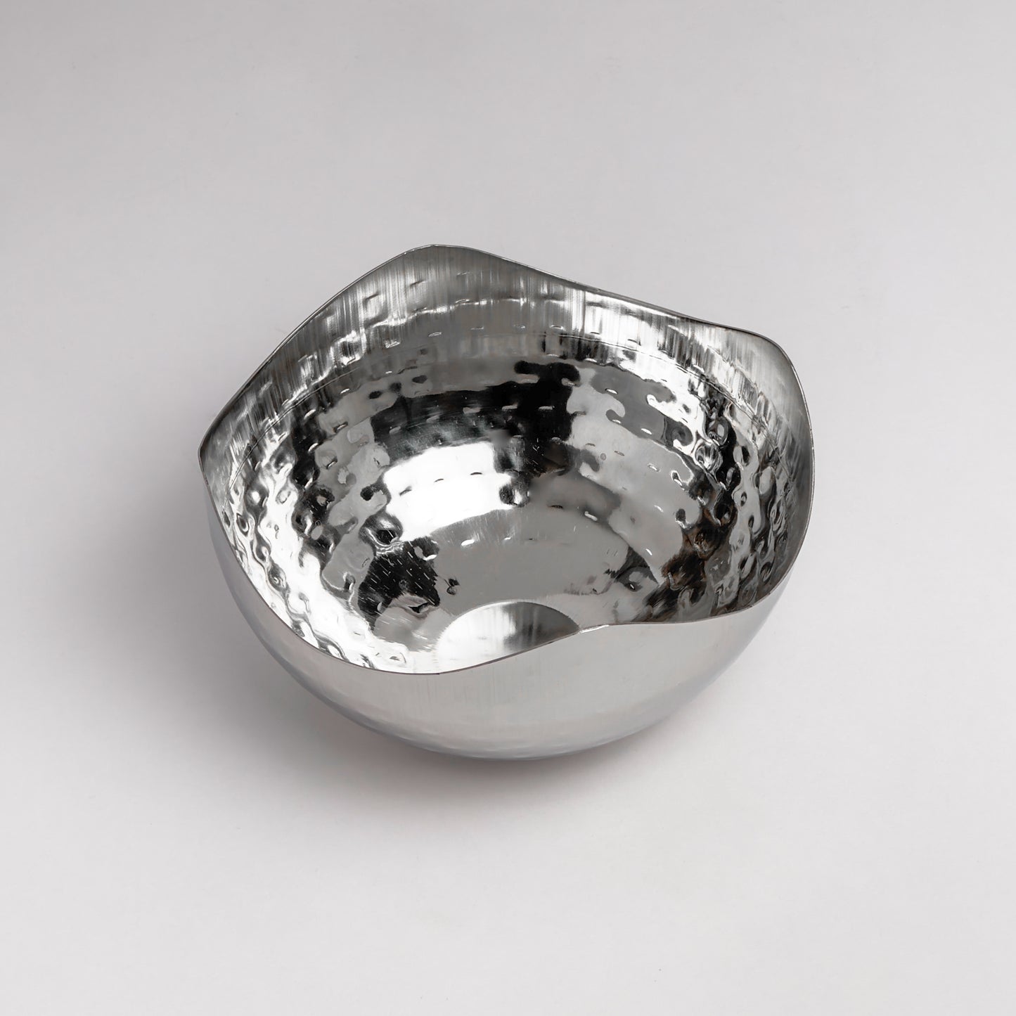 Silver Wavy Edge Organic Shaped Candy or Nut Bowl