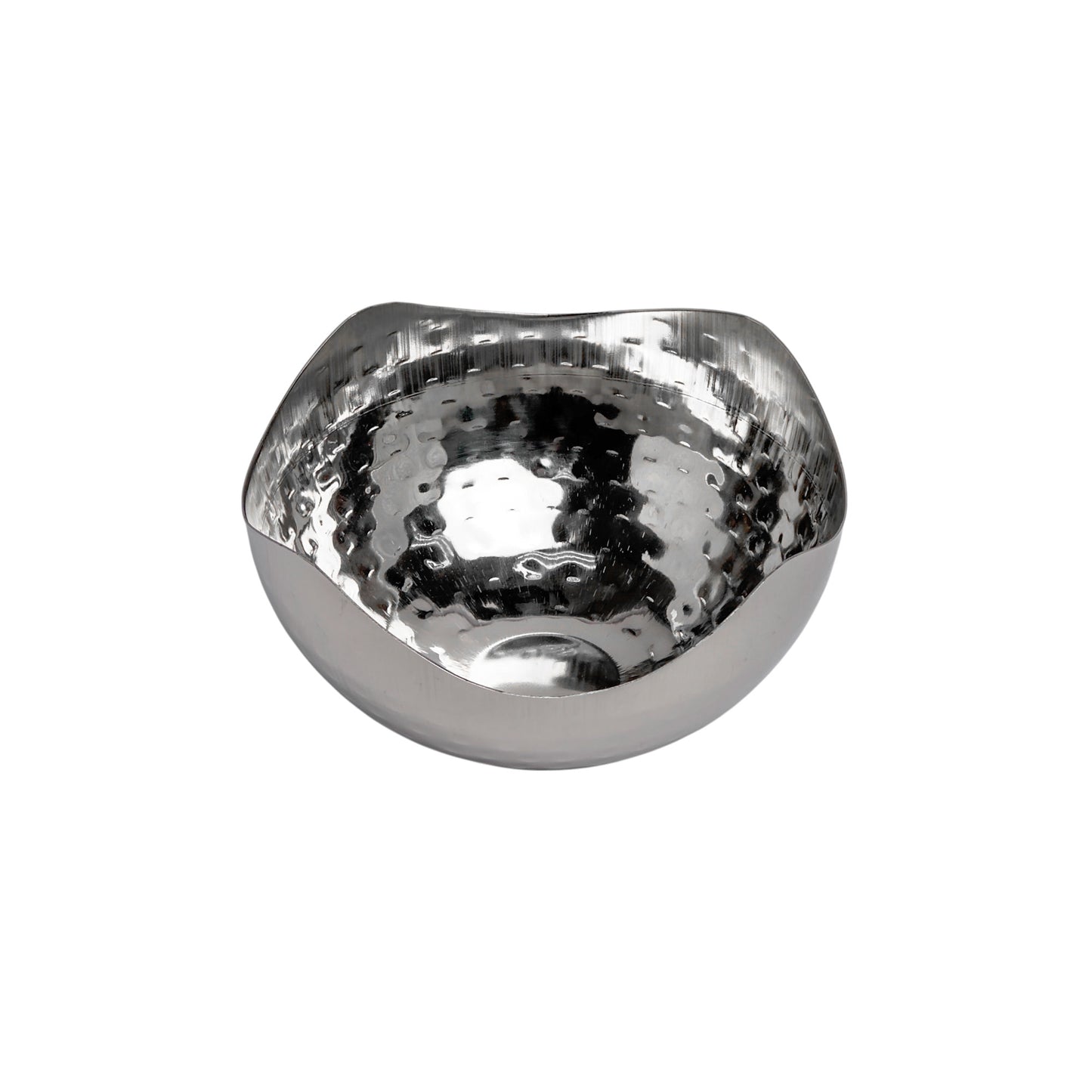 Silver Wavy Edge Organic Shaped Candy or Nut Bowl
