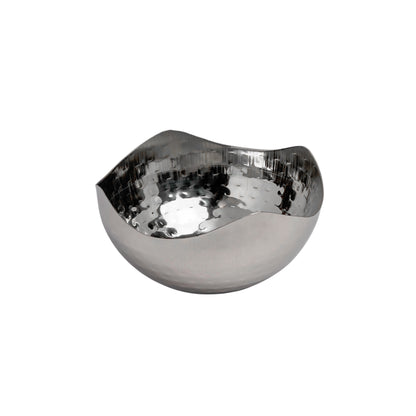 Silver Wavy Edge Organic Shaped Candy or Nut Bowl