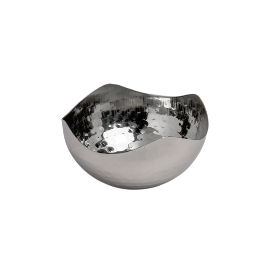 Silver Wavy Edge Organic Shaped Candy or Nut Bowl