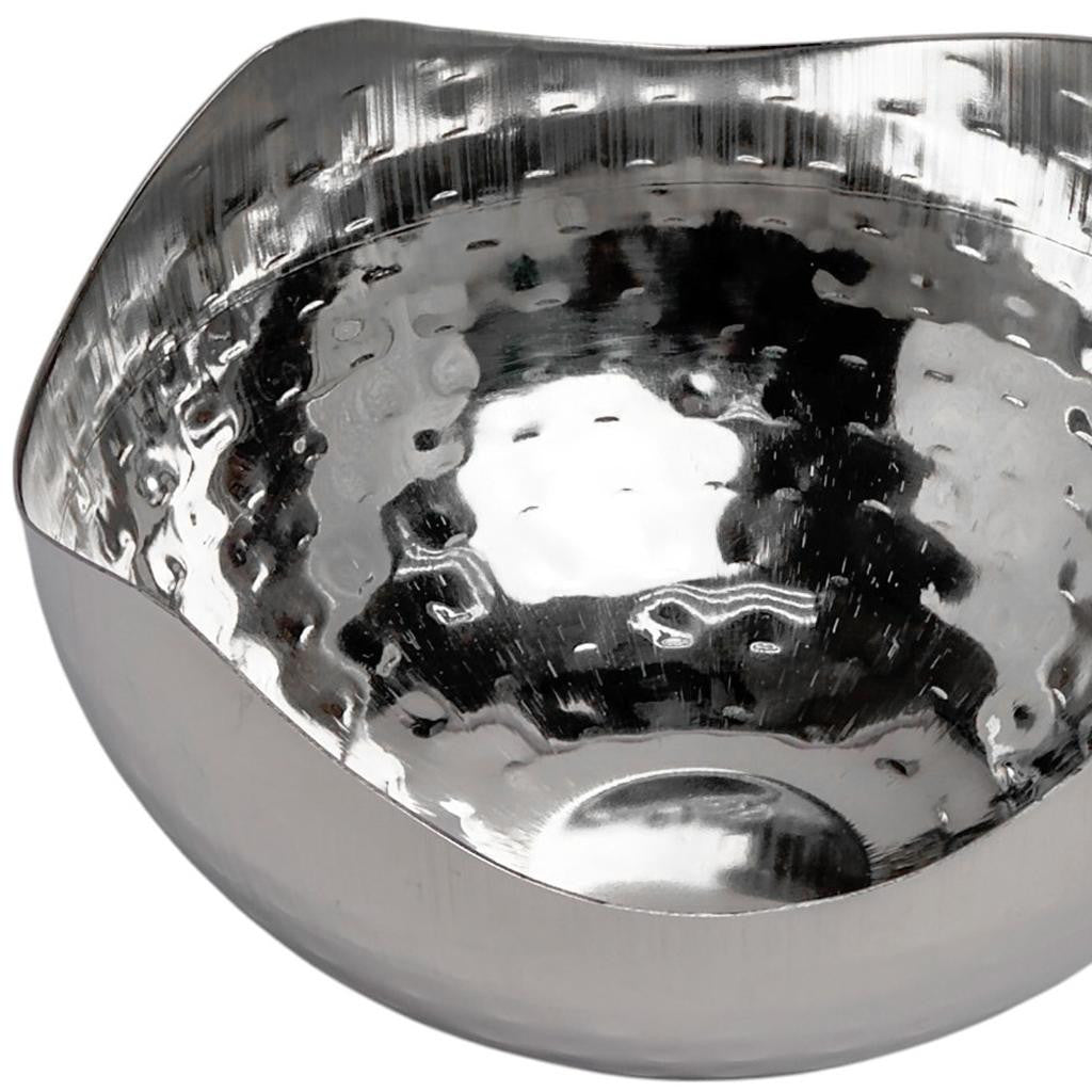 Silver Wavy Edge Organic Shaped Candy or Nut Bowl