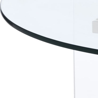Clear & Gold Glass Acrylic & Brass Round Coffee Table image 5