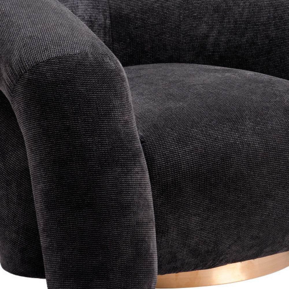 Black & Gold Faux Shearling Arm Chair