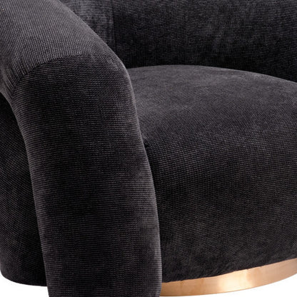 Black & Gold Faux Shearling Arm Chair