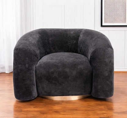 Black & Gold Faux Shearling Arm Chair