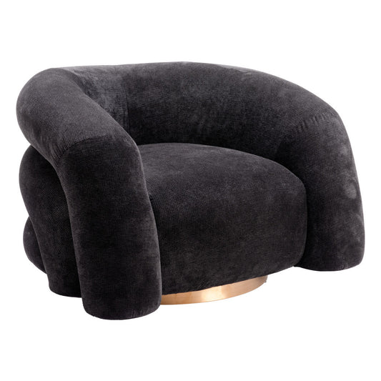 Black & Gold Faux Shearling Arm Chair