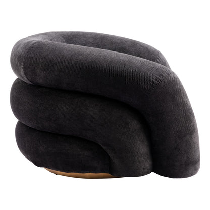 Black & Gold Faux Shearling Arm Chair