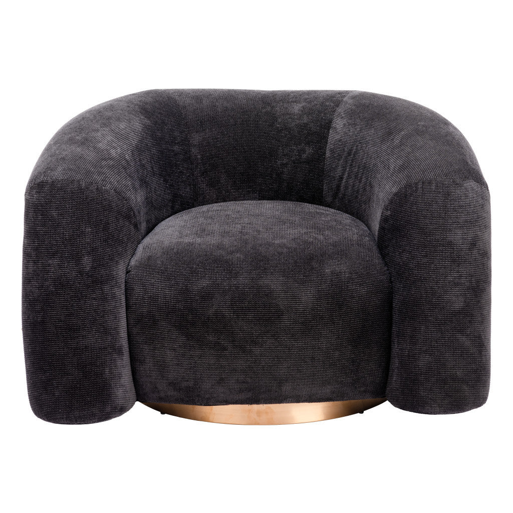 Black & Gold Faux Shearling Arm Chair