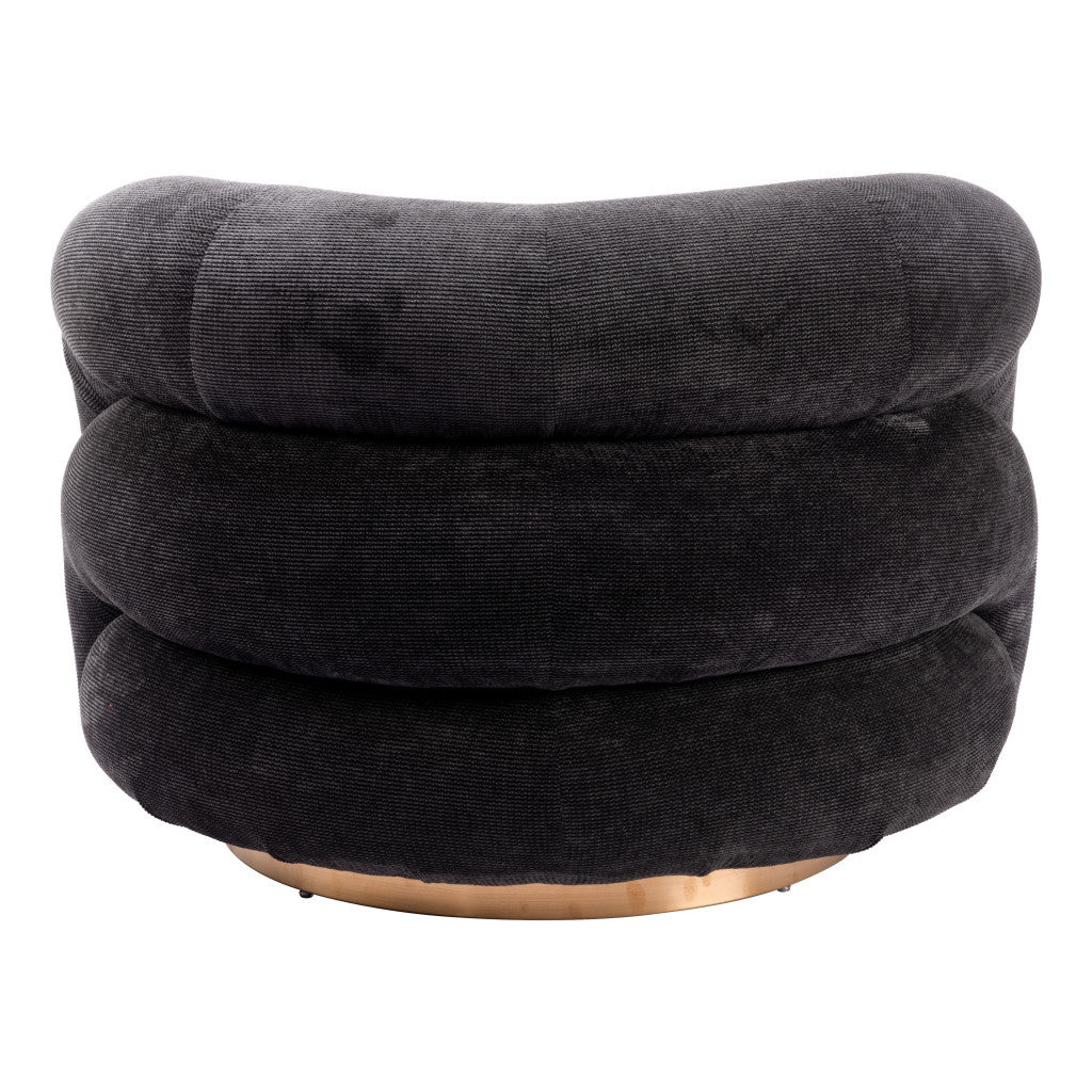 Black & Gold Faux Shearling Arm Chair