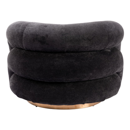 Black & Gold Faux Shearling Arm Chair