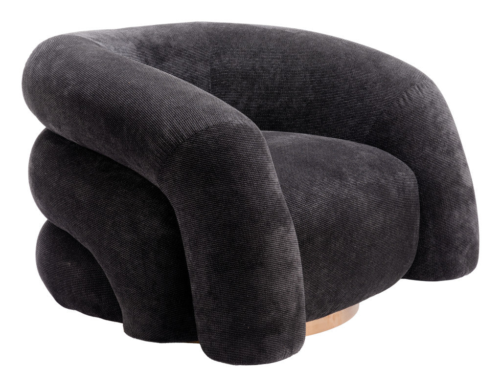 Black & Gold Faux Shearling Arm Chair