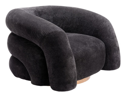 Black & Gold Faux Shearling Arm Chair