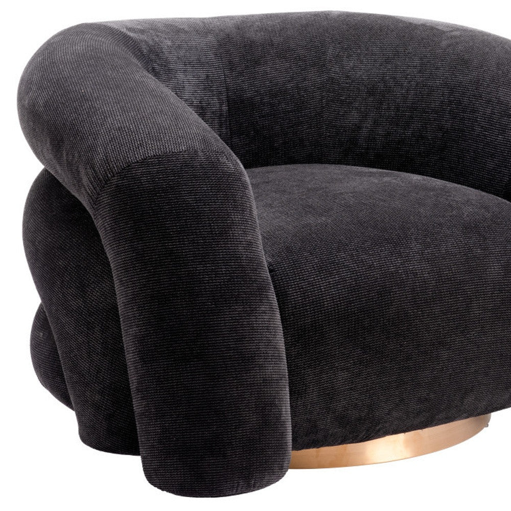 Black & Gold Faux Shearling Arm Chair