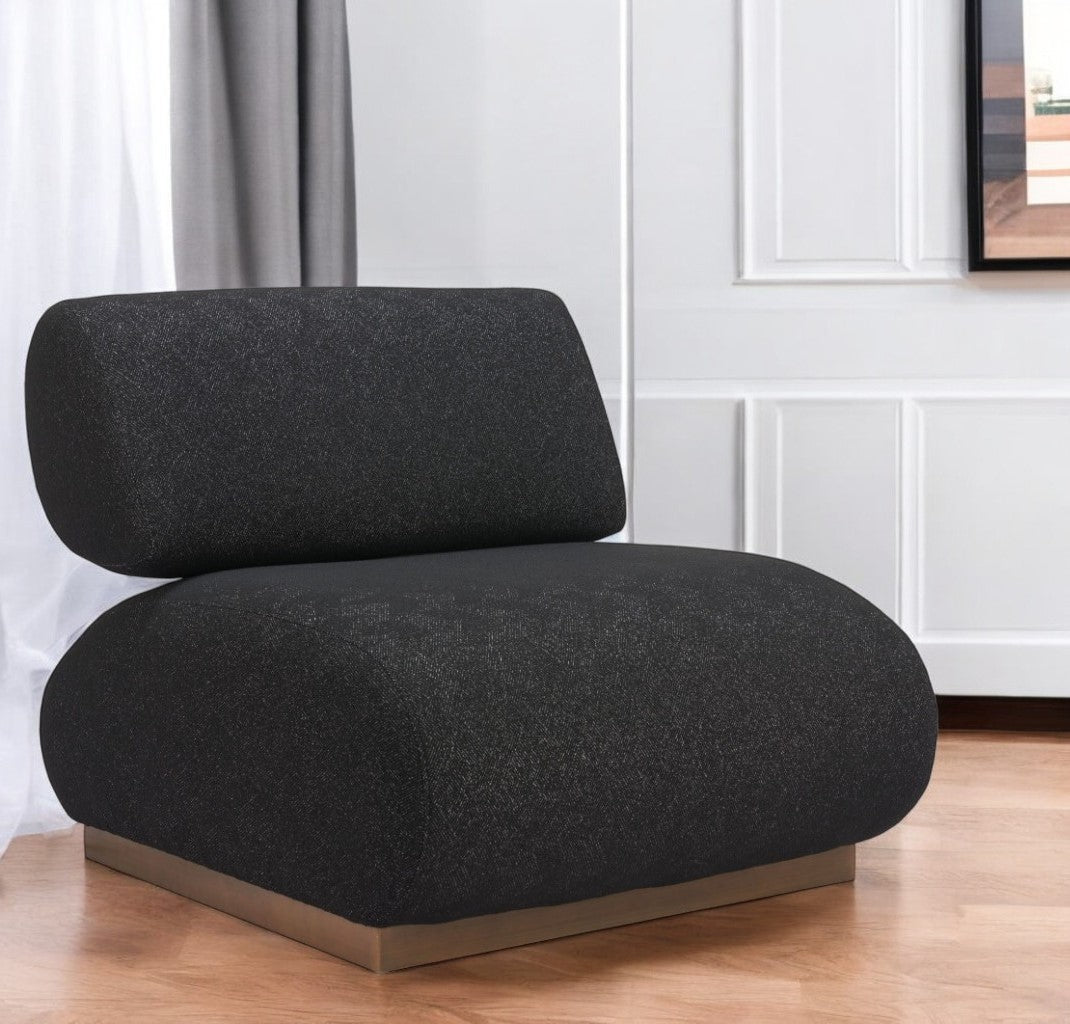 Black & Bronze Fabric & Upholstered Side Chair