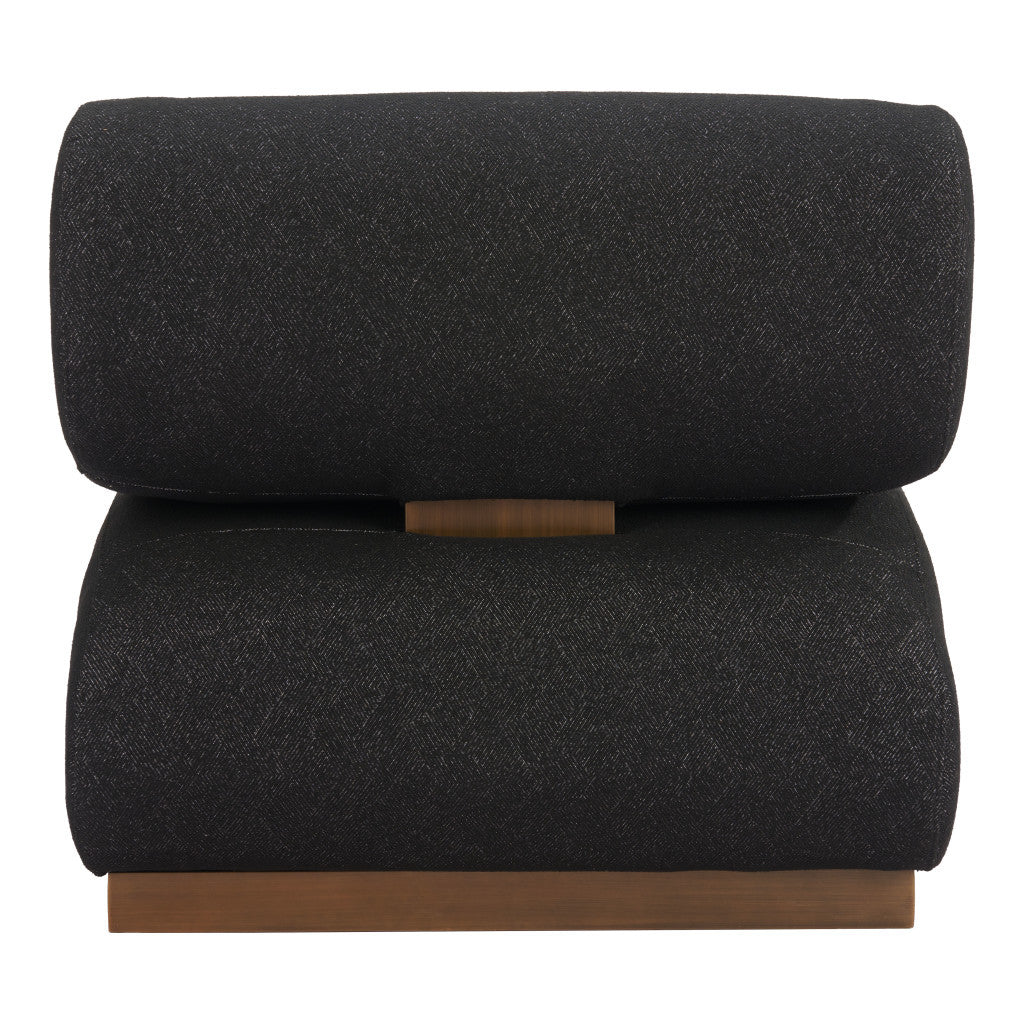 Black & Bronze Fabric & Upholstered Side Chair
