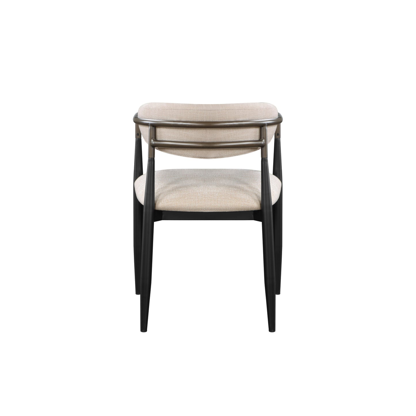 Beige & Black Fabric Dining Chairs - Set of 2