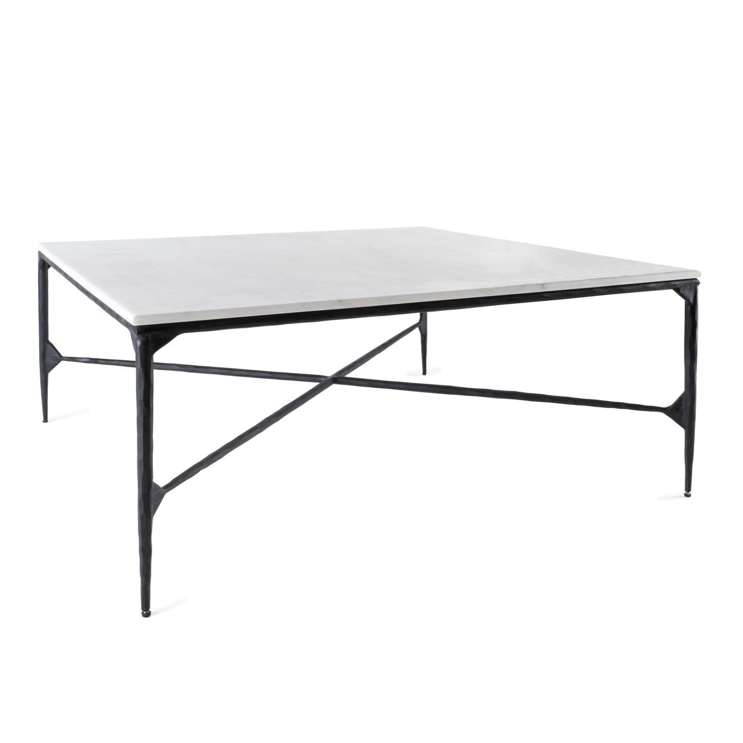 Black & White Genuine Marble & Iron Square Coffee Table image 3