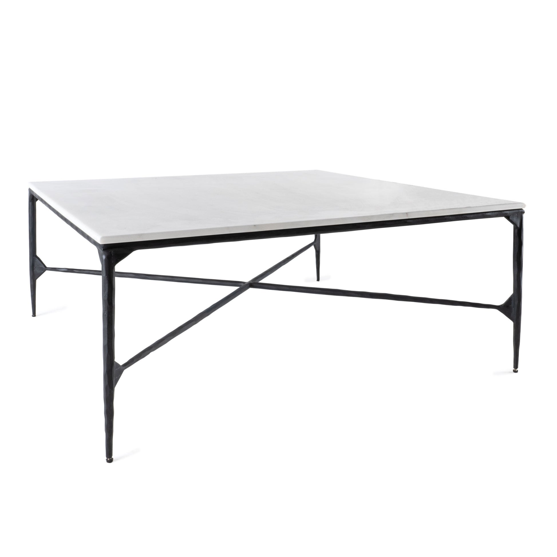 Black & White Genuine Marble & Iron Square Coffee Table image 3