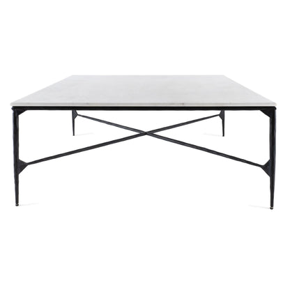 Black & White Genuine Marble & Iron Square Coffee Table image 4