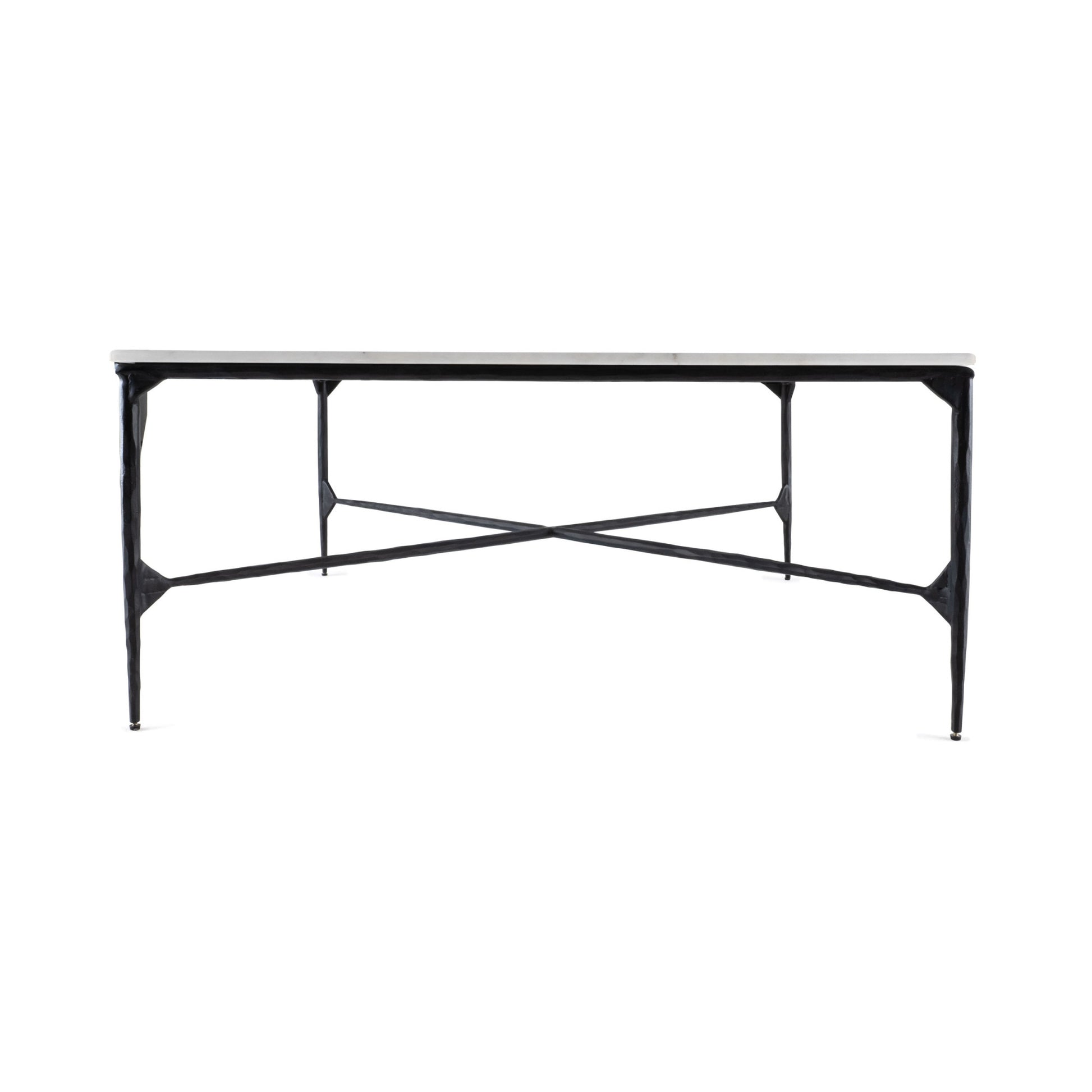 Black & White Genuine Marble & Iron Square Coffee Table image 2