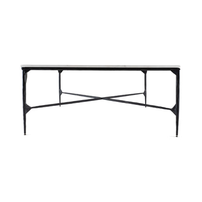 Black & White Genuine Marble & Iron Square Coffee Table image 2