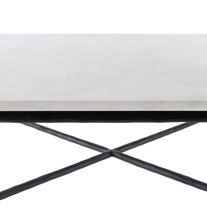 Black & White Genuine Marble & Iron Square Coffee Table image 8