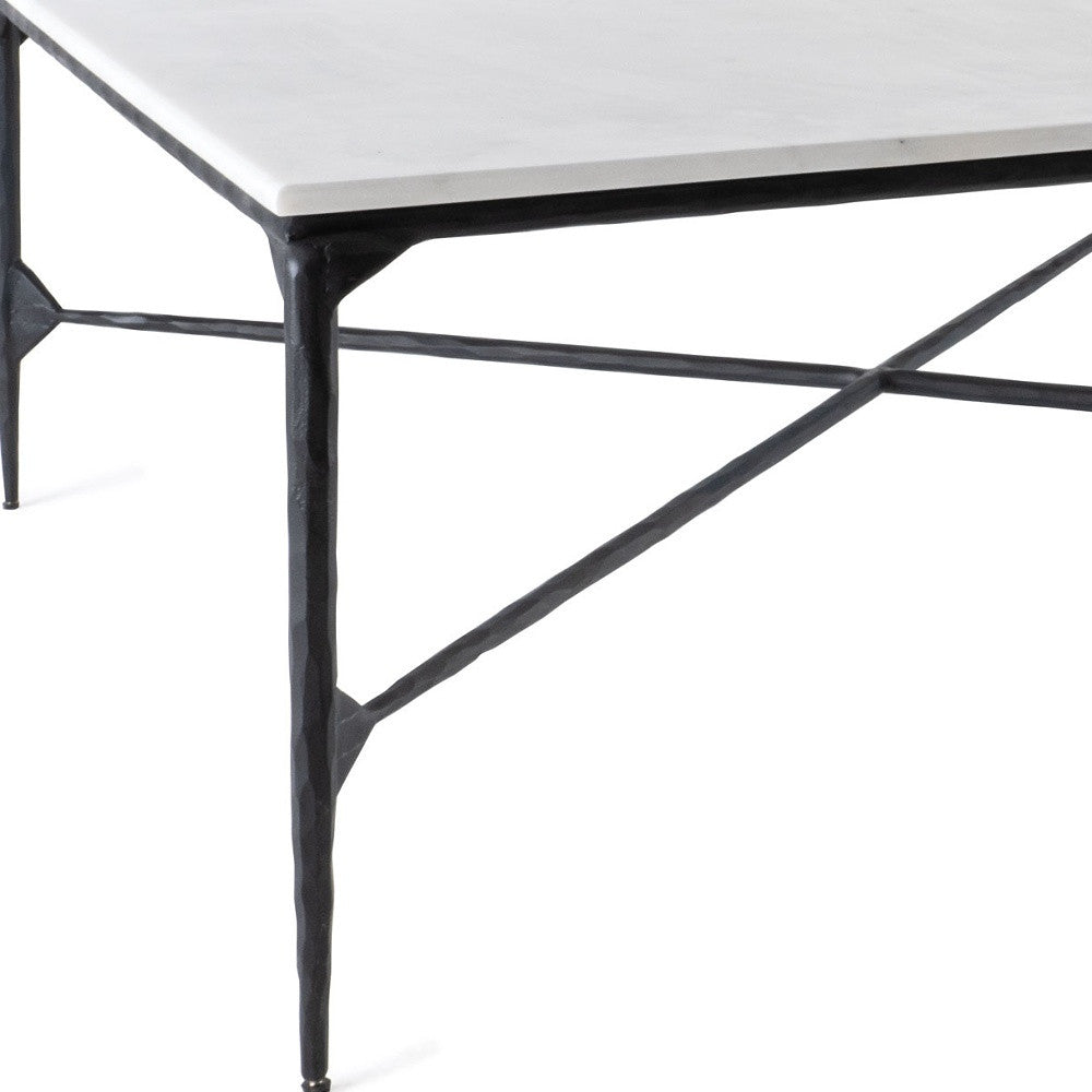Black & White Genuine Marble & Iron Square Coffee Table image 9