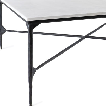 Black & White Genuine Marble & Iron Square Coffee Table image 9