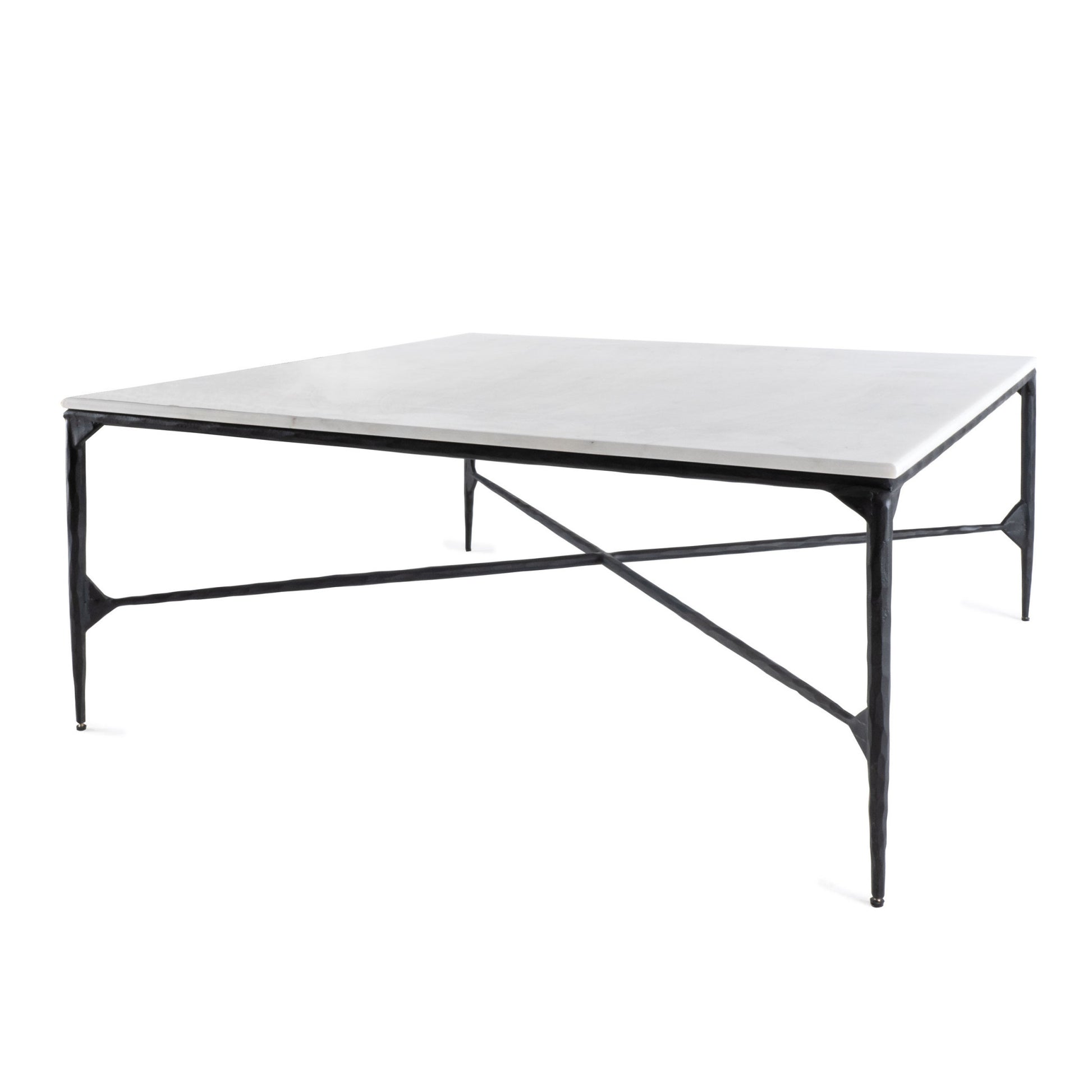 Black & White Genuine Marble & Iron Square Coffee Table image 5