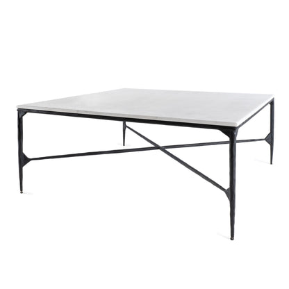 Black & White Genuine Marble & Iron Square Coffee Table image 5