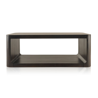 Walnut Solid Wood Floor Shelf Coffee Table w/ Shelf image 2