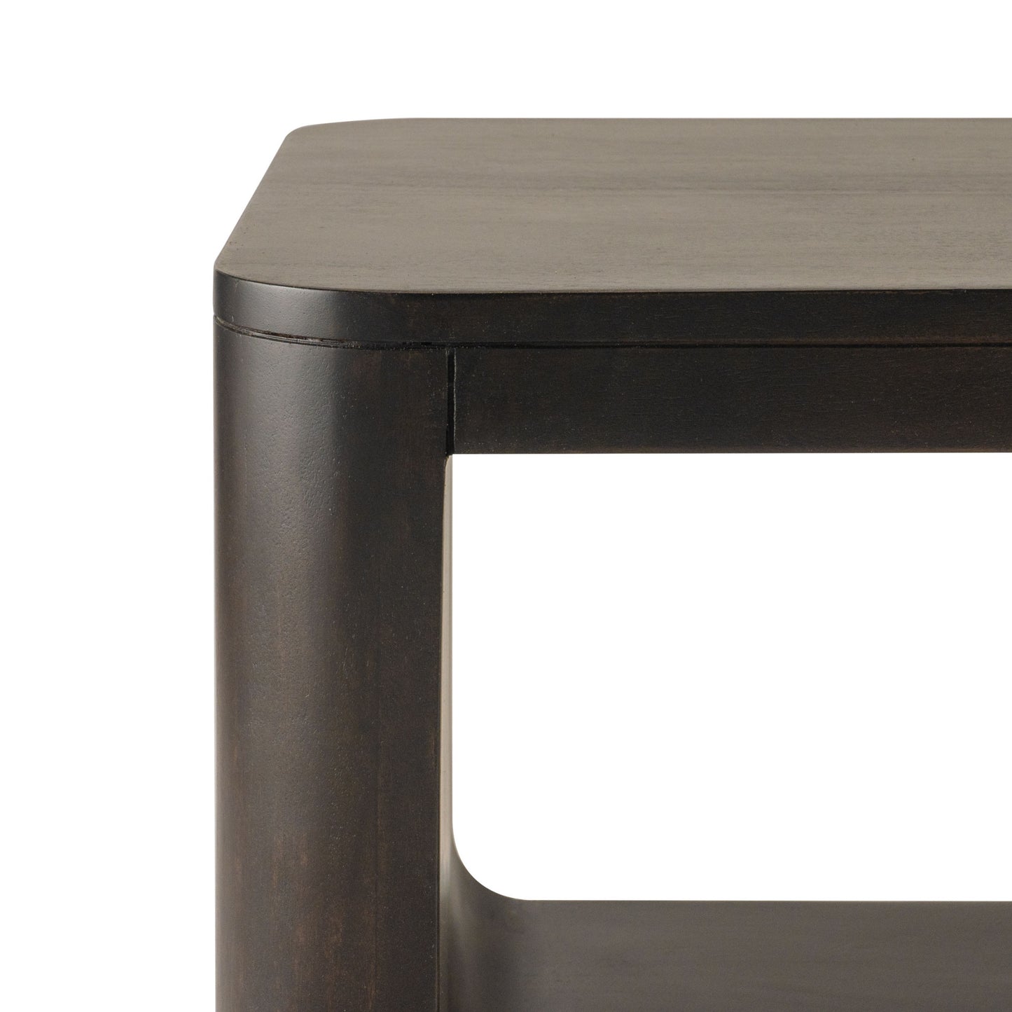 Walnut Solid Wood Floor Shelf Coffee Table w/ Shelf image 4