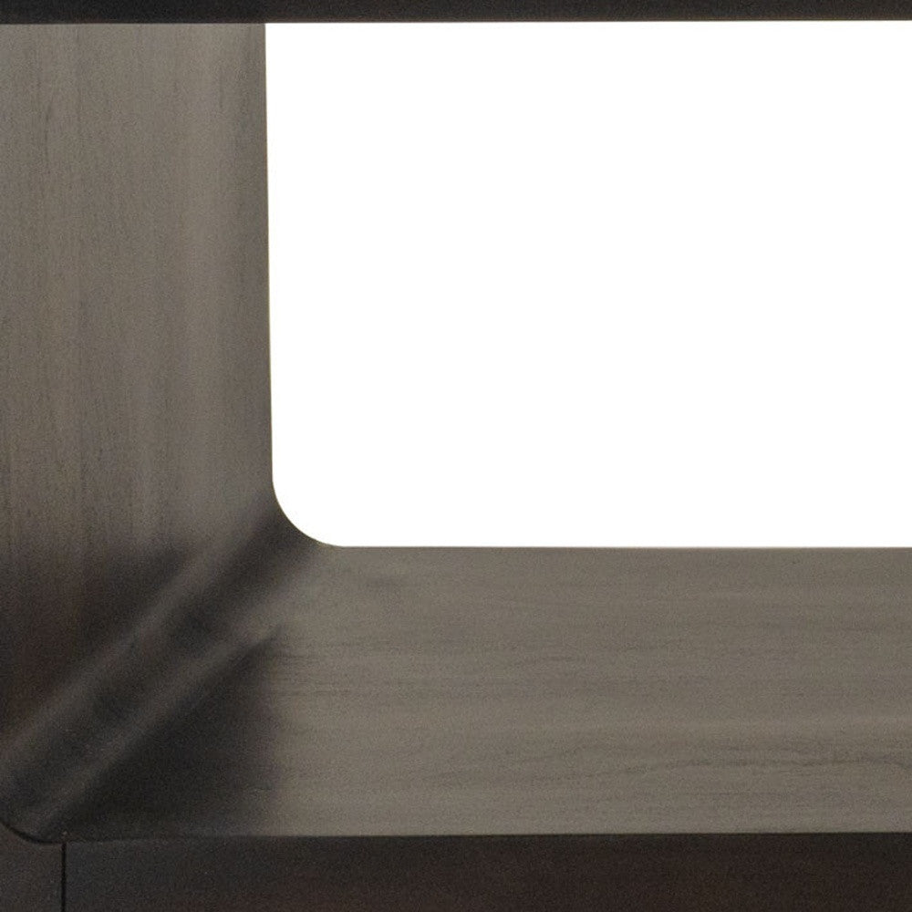 Walnut Solid Wood Floor Shelf Coffee Table w/ Shelf image 6