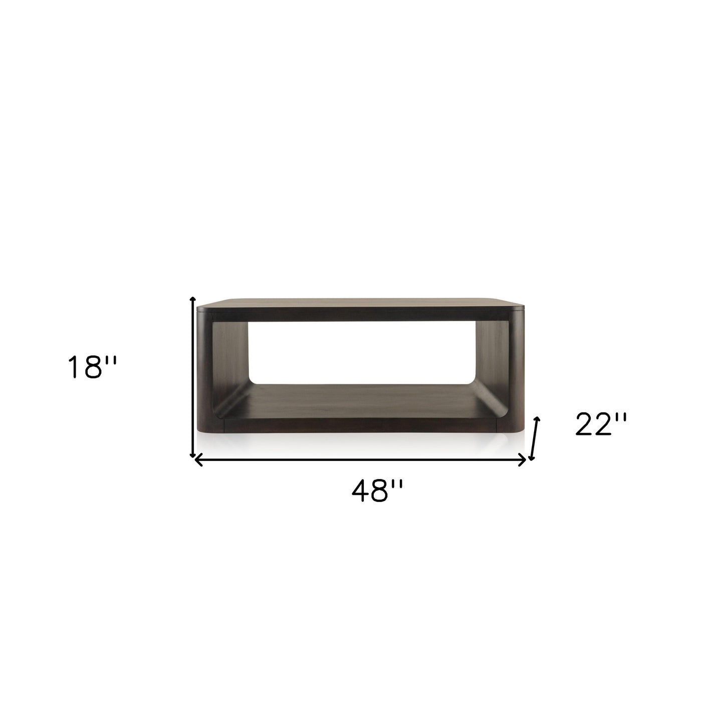 Walnut Solid Wood Floor Shelf Coffee Table w/ Shelf image 9