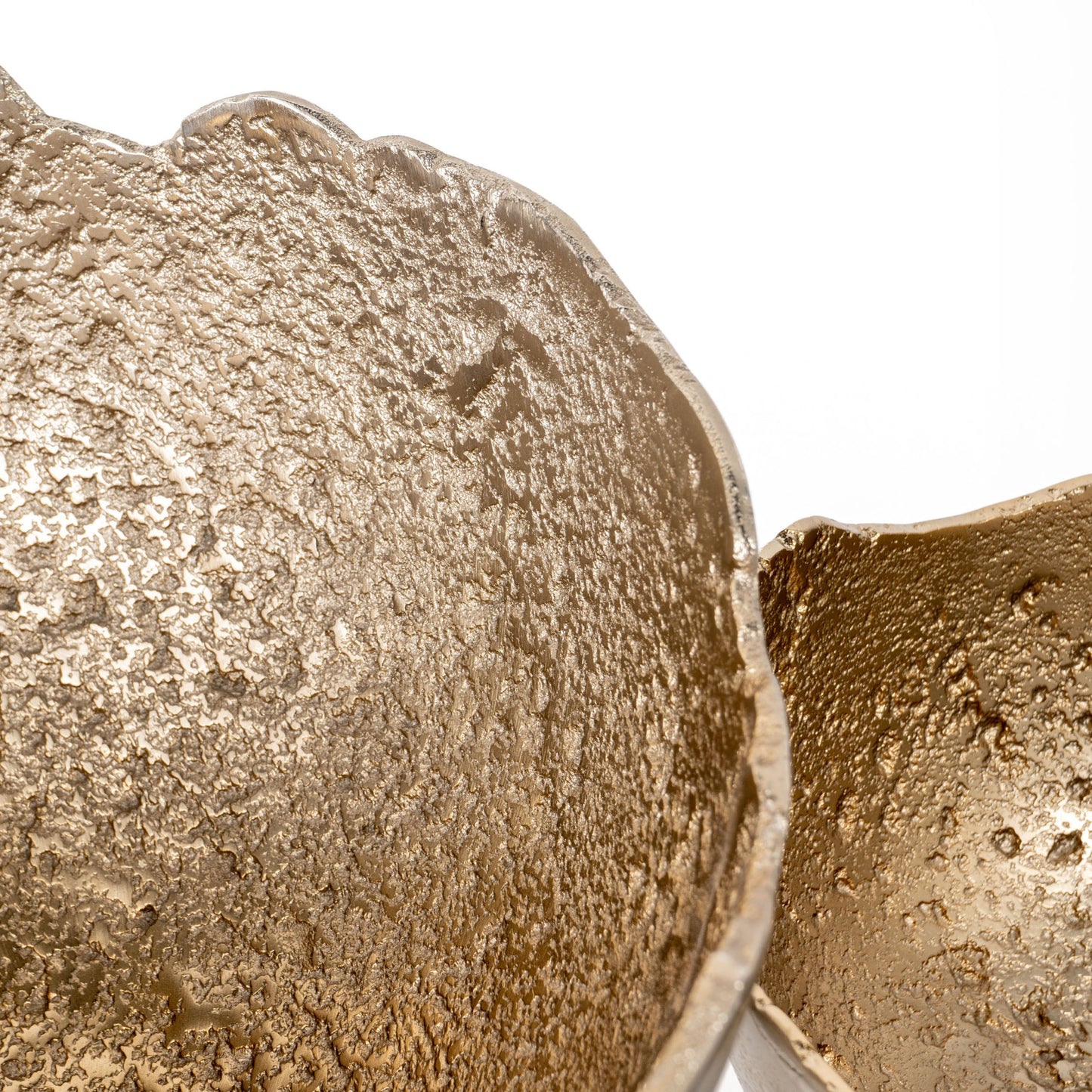 Set of Two Gold & Silver Aluminum Decorative Bowls
