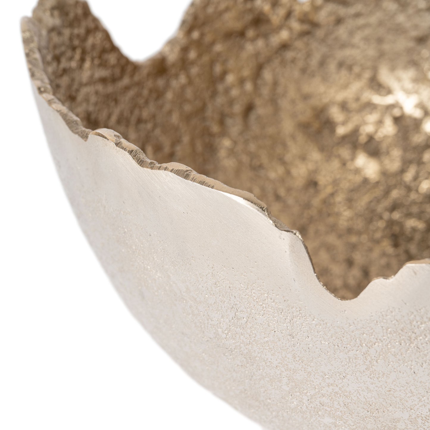 Set of Two Gold & Silver Aluminum Decorative Bowls