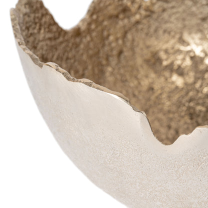 Set of Two Gold & Silver Aluminum Decorative Bowls