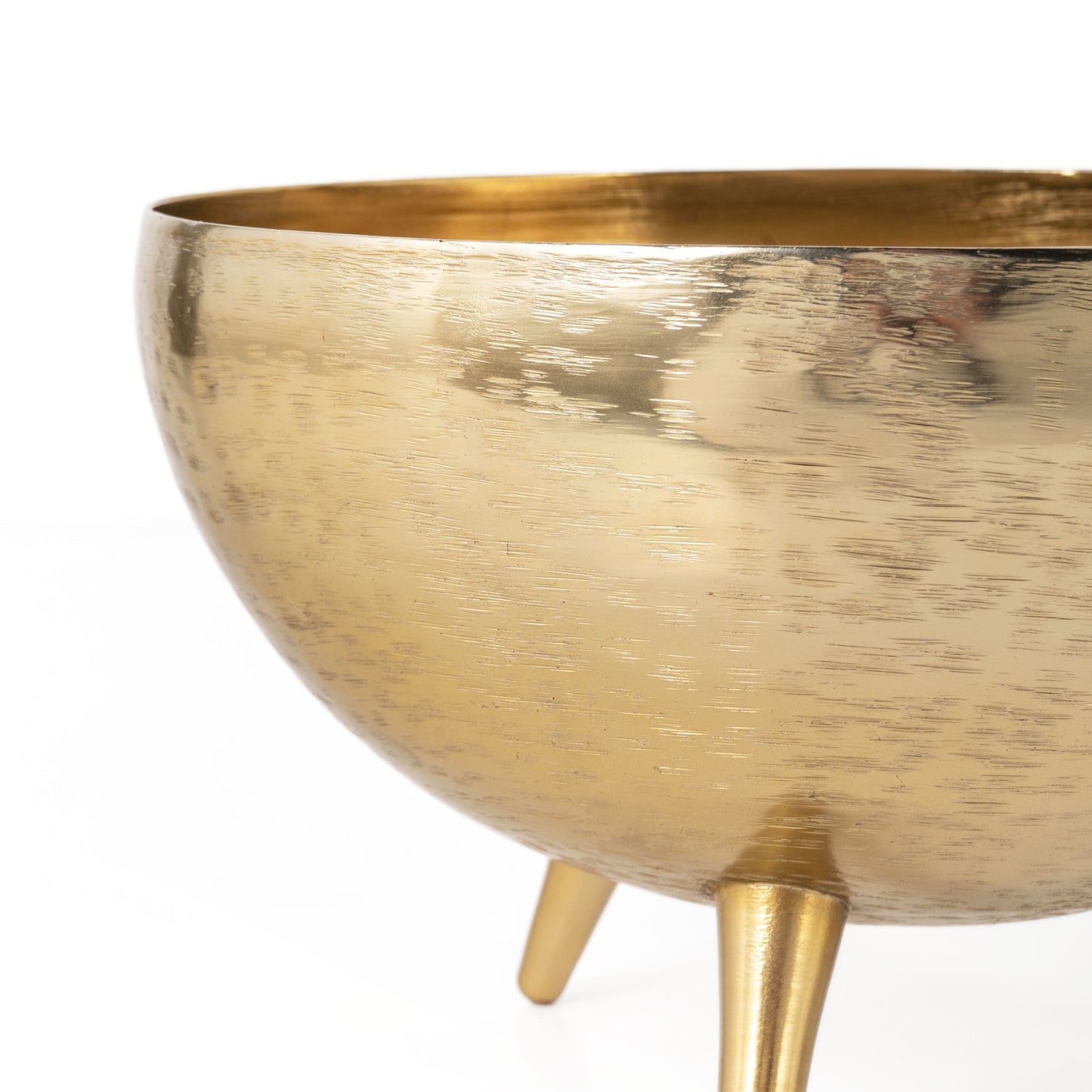 Gold Metal Decorative Footed Bowls - Set of 3